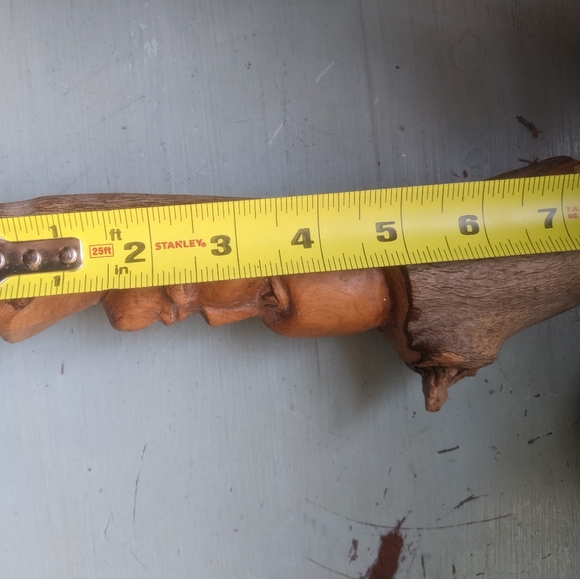 Hand Carved Face in Wood Statue - Picture 10 of 15